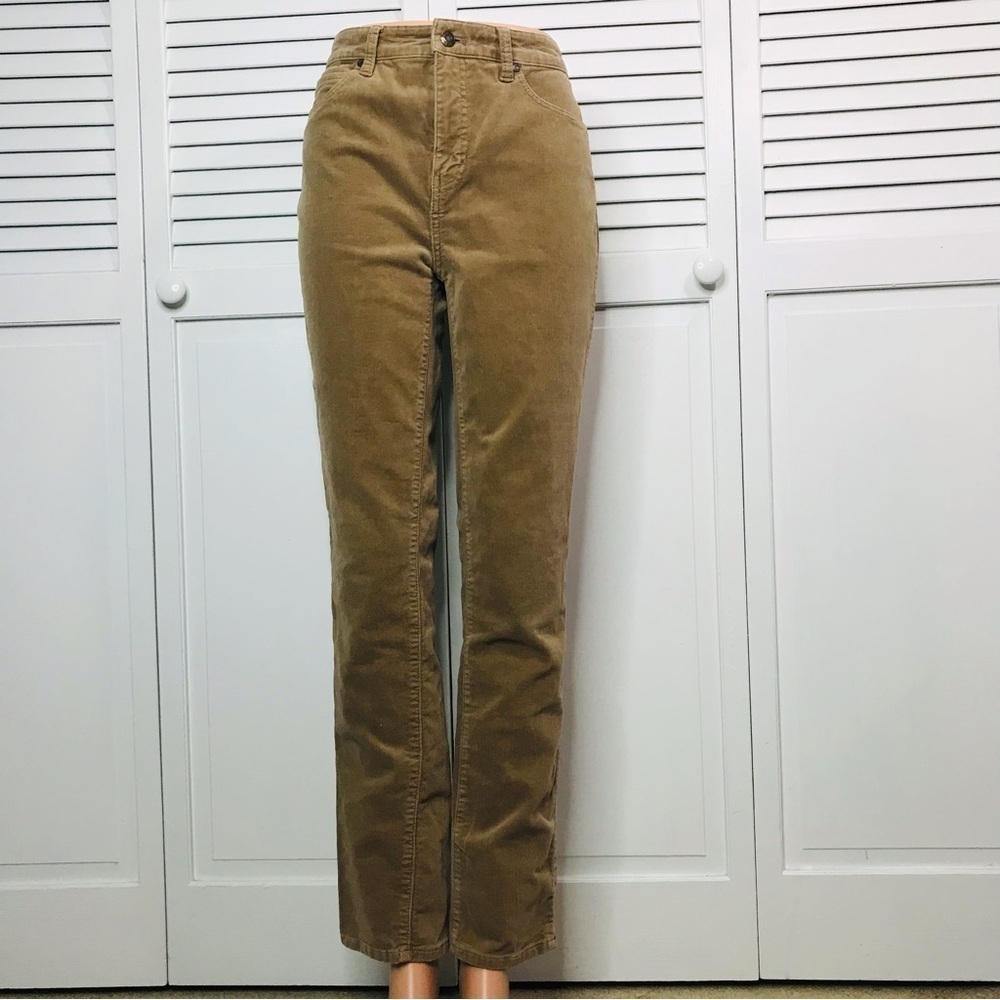 Talbots High Waist Straight Leg Brown Corduroy Pants Size 4